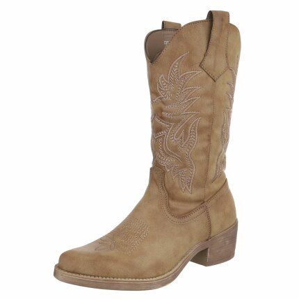 Damen Western- & Bikerboots - khakipu Gr. 36