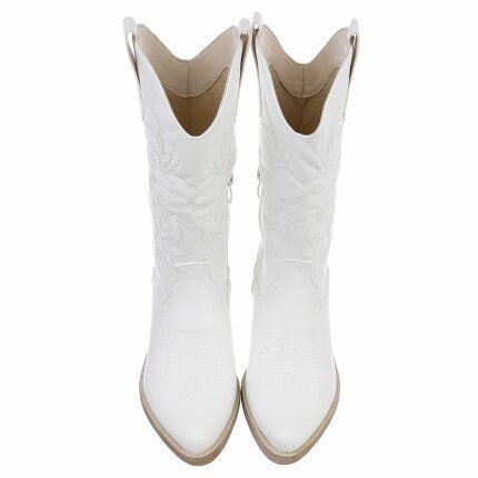 Damen Western- & Bikerboots - whitepu