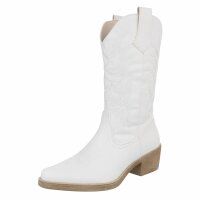 Damen Western- & Bikerboots - whitepu