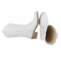 Damen Western- & Bikerboots - whitepu