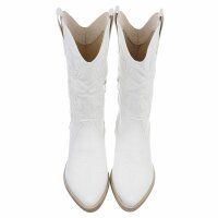 Damen Western- & Bikerboots - whitepu