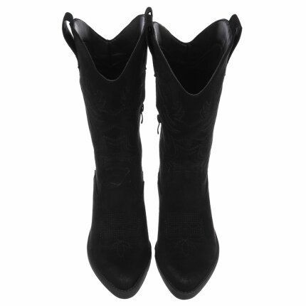 Damen Western- & Bikerboots - blacksuede