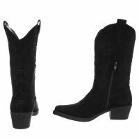 Damen Western- & Bikerboots - blacksuede