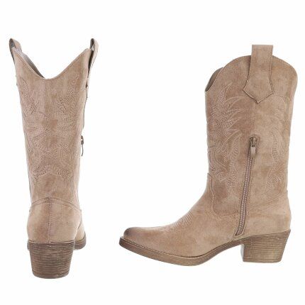 Damen Western- & Bikerboots - khakisuede
