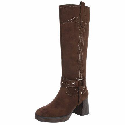 Damen High-Heel Stiefel - brown