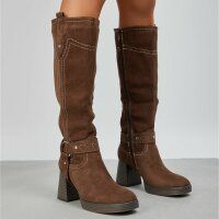Damen High-Heel Stiefel - brown