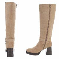Damen High-Heel Stiefel - khaki