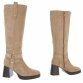 Damen High-Heel Stiefel - khaki