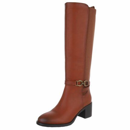 Damen High-Heel Stiefel - camel