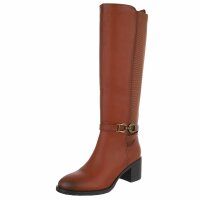 Damen High-Heel Stiefel - camel