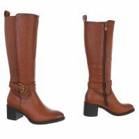 Damen High-Heel Stiefel - camel