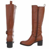 Damen High-Heel Stiefel - camel
