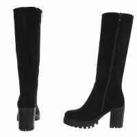 Damen High-Heel Stiefel - blacksuede