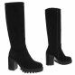 Damen High-Heel Stiefel - blacksuede