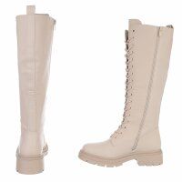 Damen Schnürstiefel - beigepu