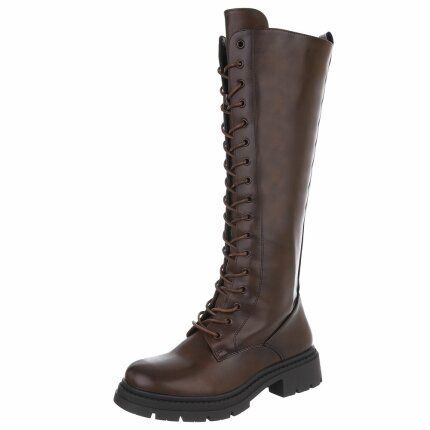 Damen Schnürstiefel - brownpu