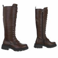 Damen Schnürstiefel - brownpu