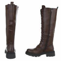 Damen Schnürstiefel - brownpu