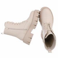 Damen Schnürstiefeletten - beigepu