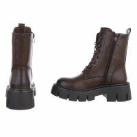 Damen Schnürstiefeletten - brownpu