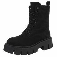 Damen Schnürstiefeletten - blacksuede