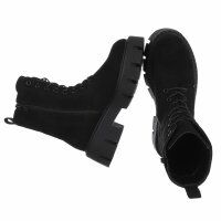 Damen Schnürstiefeletten - blacksuede