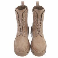 Damen Schnürstiefeletten - khakisuede