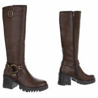 Damen High-Heel Stiefel - brownpu