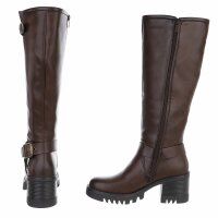 Damen High-Heel Stiefel - brownpu