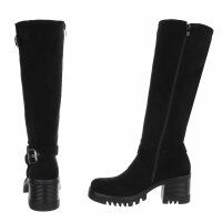 Damen High-Heel Stiefel - blacksuede