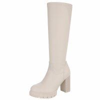 Damen High-Heel Stiefel - beigepu