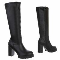 Damen High-Heel Stiefel - blackpu