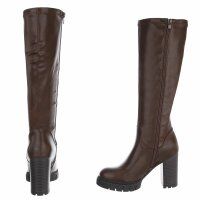 Damen High-Heel Stiefel - brownpu