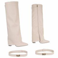 Damen High-Heel Stiefel - beige