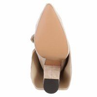 Damen High-Heel Stiefel - beige