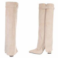 Damen High-Heel Stiefel - beige