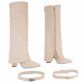 Damen High-Heel Stiefel - beige
