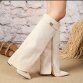 Damen High-Heel Stiefel - beige