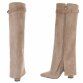 Damen High-Heel Stiefel - khaki