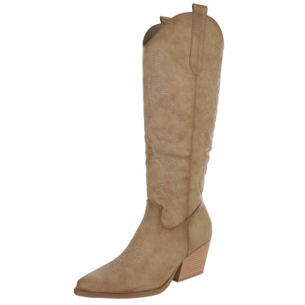 Damen Western- & Bikerboots - khakipu