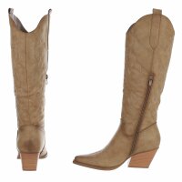 Damen Western- & Bikerboots - khakipu