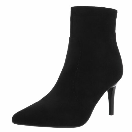 Damen High-Heel Stiefeletten - blacksuede