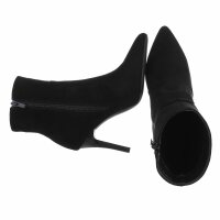 Damen High-Heel Stiefeletten - blacksuede