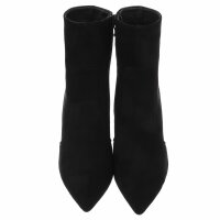 Damen High-Heel Stiefeletten - blacksuede