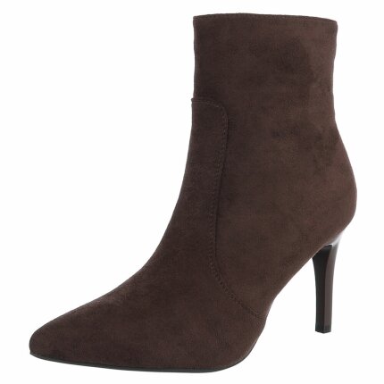 Damen High-Heel Stiefeletten - brownsuede