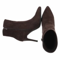 Damen High-Heel Stiefeletten - brownsuede