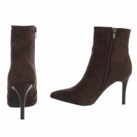 Damen High-Heel Stiefeletten - brownsuede