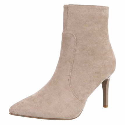 Damen High-Heel Stiefeletten - khakisuede