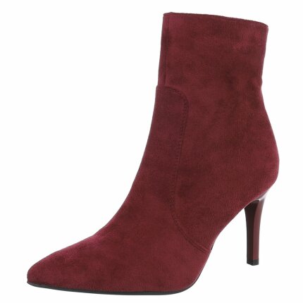 Damen High-Heel Stiefeletten - winesuede