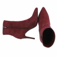 Damen High-Heel Stiefeletten - winesuede